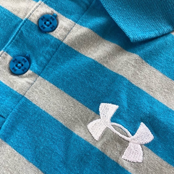 Under Armour Polo Stripe Cotton Heat Gear YXL - Picture 3 of 6